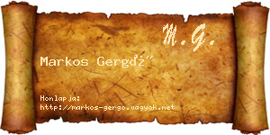 Markos Gergő névjegykártya