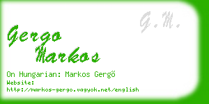 gergo markos business card