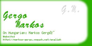 gergo markos business card